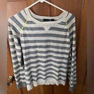 Kersh grey and white striped long sleeve shirt